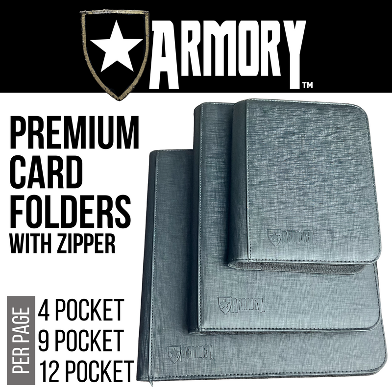 9 POCKET 360 CARD PREMIUM TRADING CARD BINDER WITH ZIPPER – ARMORY